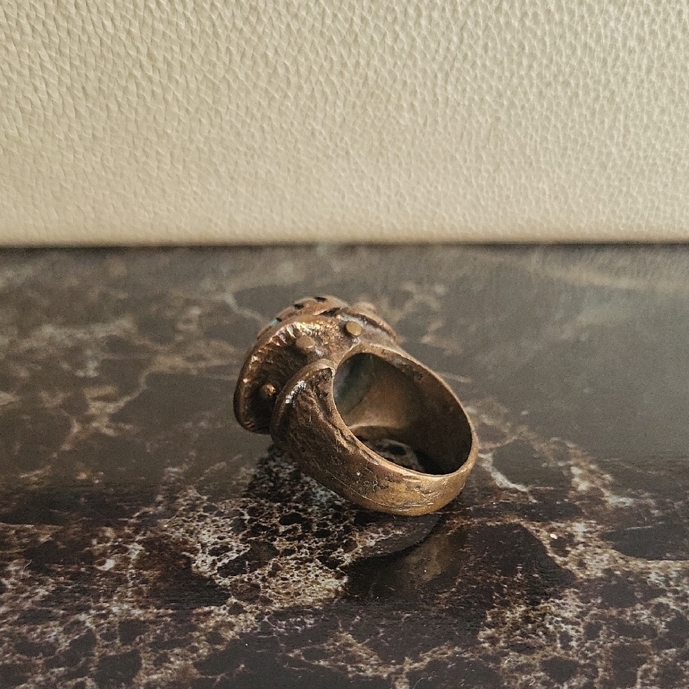 Turquoise Bronze Ring - image 5